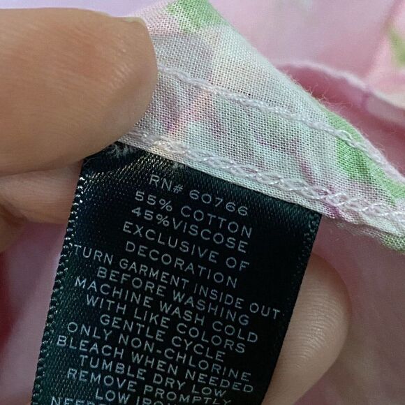 Lauren Ralph Lauren Floral Pink Sleep Shirt Size Small - Picture 7 of 8